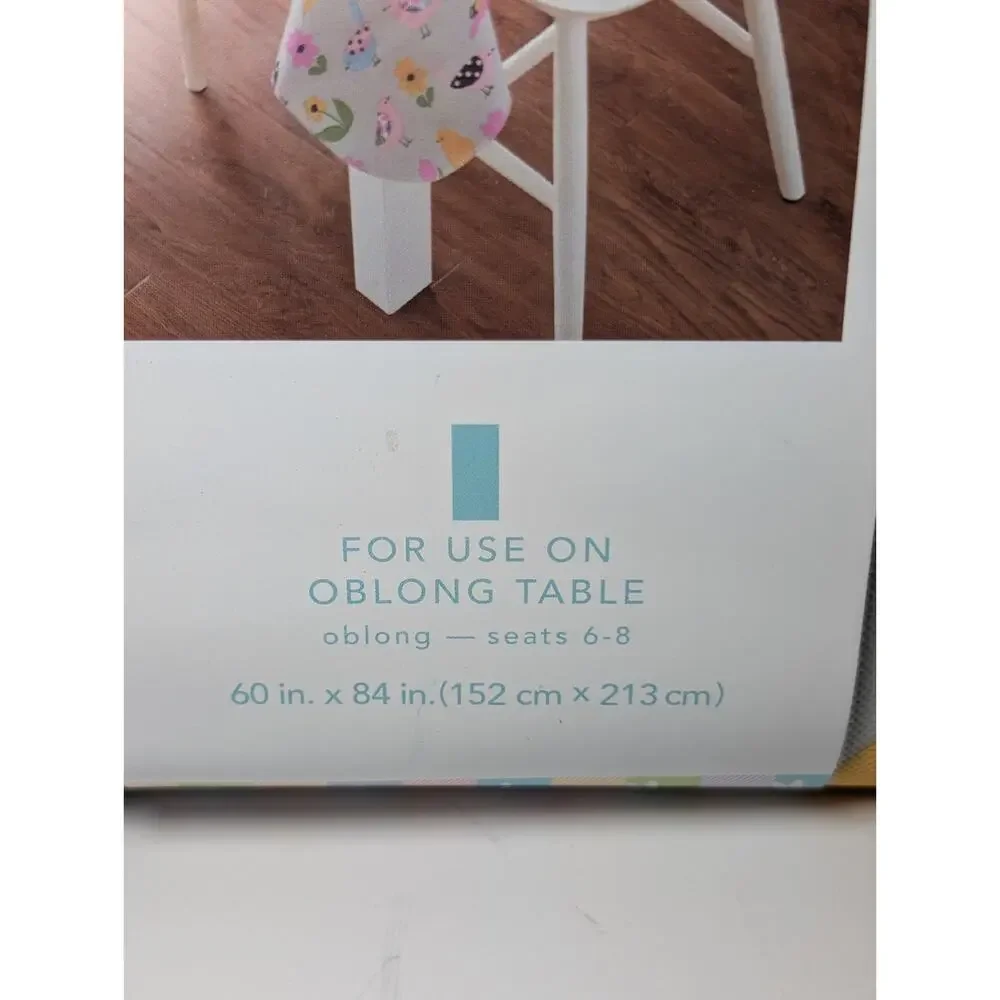 Vinyl Tablecloth Birds Floral Heavy Duty 60x84 Oblong Indoor Outdoor New